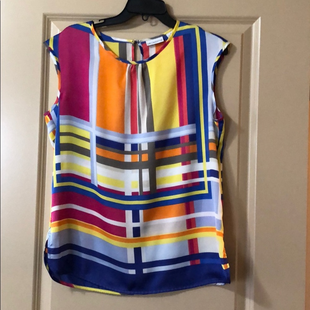 Liz Claiborne Vivid Color Blocked Breezy Top